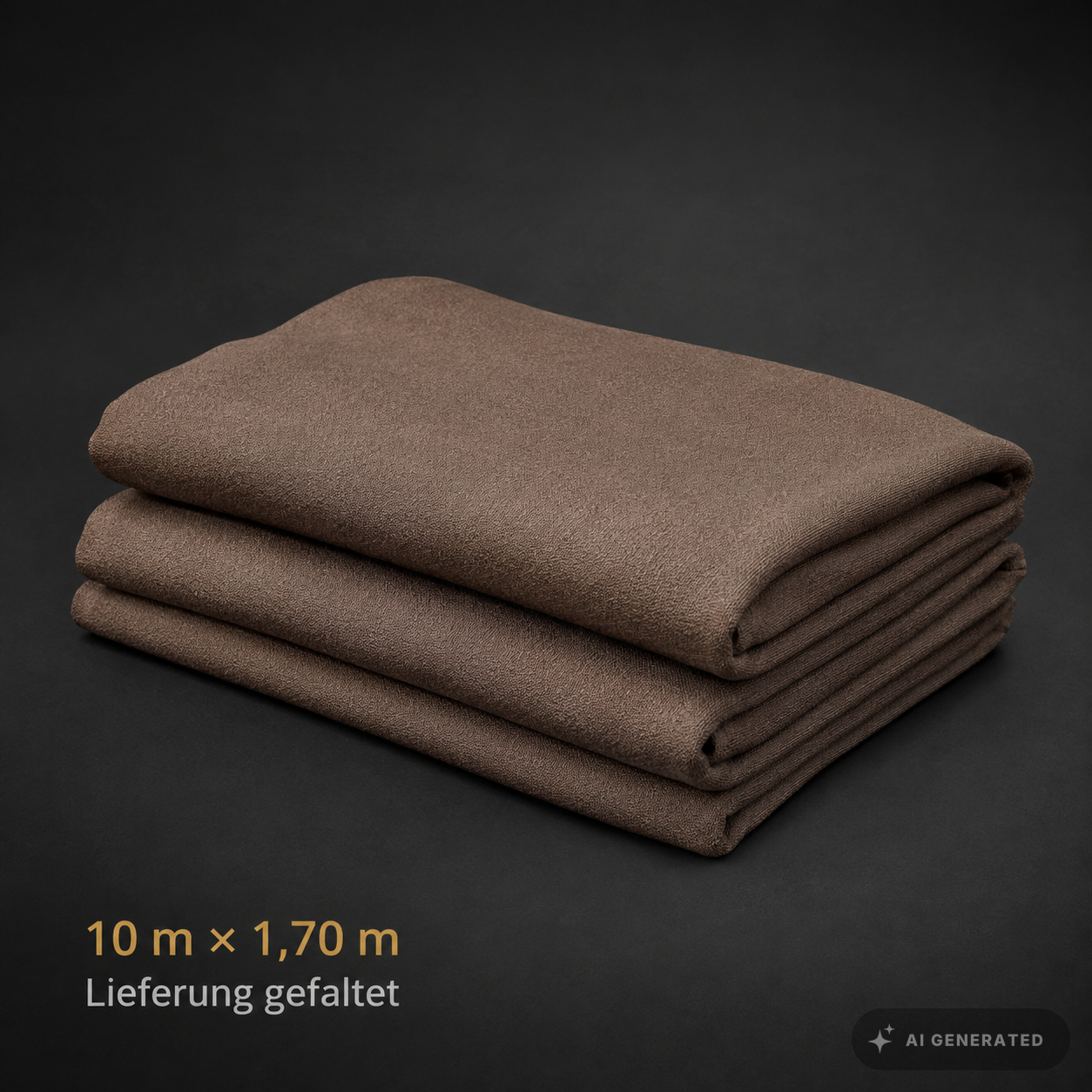 
                  
                    Gefalteter brauner Invisible Bespannstoff in 10 m × 1,70 m
                  
                
