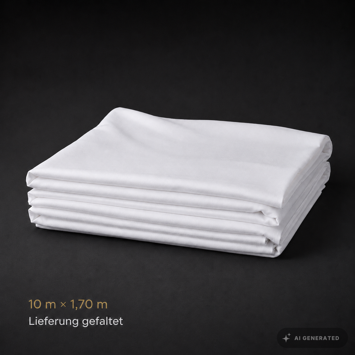 
                  
                    Gefalteter weißer Invisible Bespannstoff in 10 m × 1,70 m
                  
                